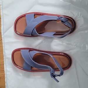 Tory Burch Purple and Red Sandals